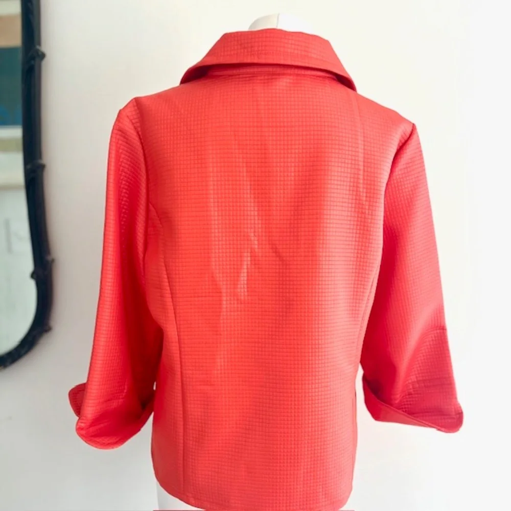 Joseph A. Qu'est ce Que c est Silk? Vintage  Orange Jacket - Picture 4 of 6